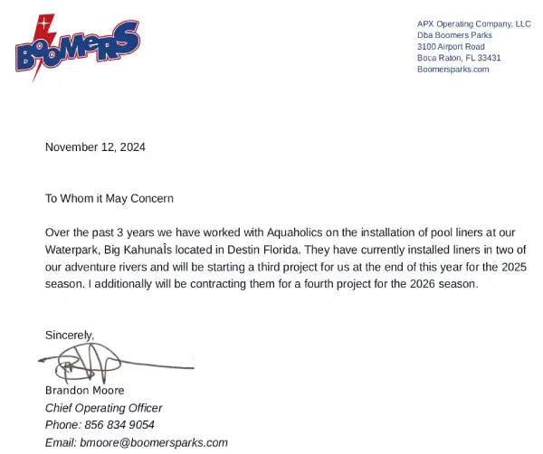 Official documents relate to operations supported by Aquaholic Solutions with pool waterproofing solutions nationwide.